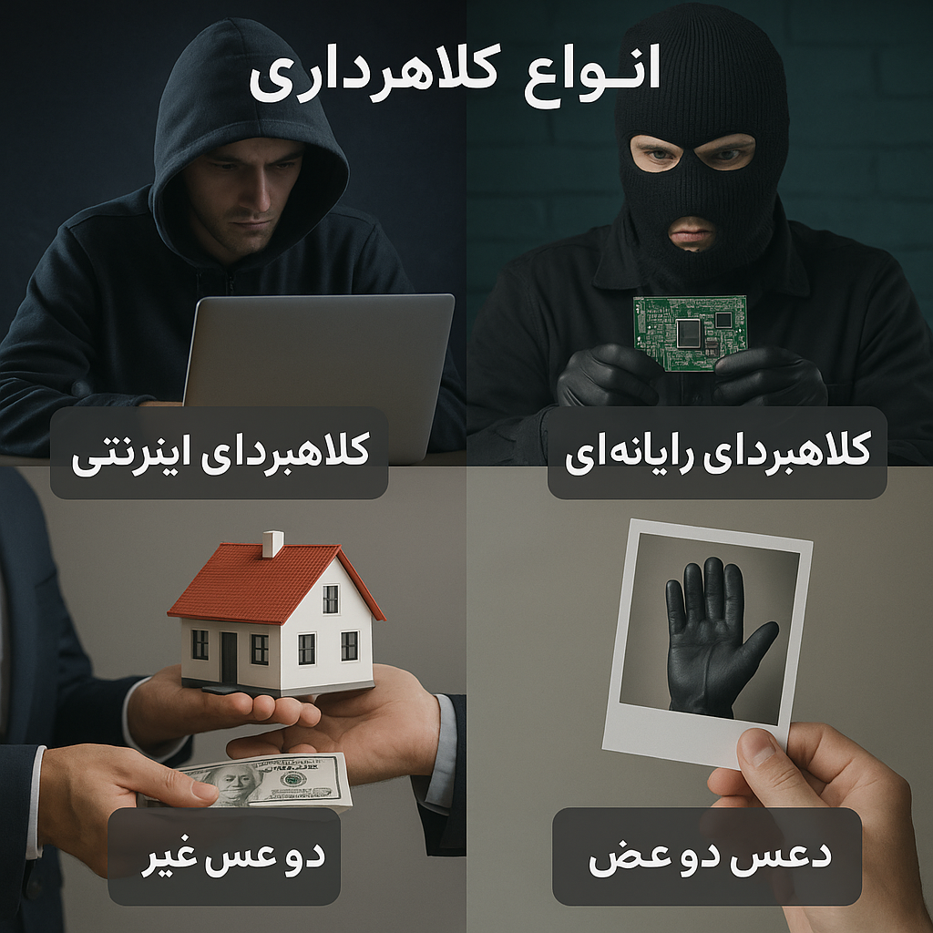 انواع کلاهبرداری: اینترنتی، رایانه‌ای، فروش مال غیر و